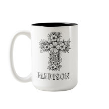 Christelijk Geloof Bloemen Kruis Aangepaste Naam K