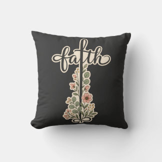 Christelijk geloof Bloemkruis Typografie Ontwerp Kussen