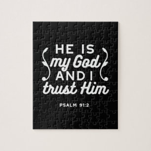 Christelijk geloof citaat – Vertrouw op God Psalm Legpuzzel
