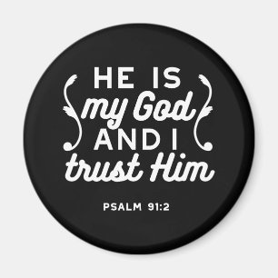 Christelijk geloof citaat – Vertrouw op God Psalm Magneet