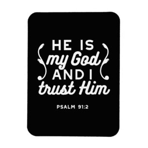Christelijk geloof citaat – Vertrouw op God Psalm Magneet