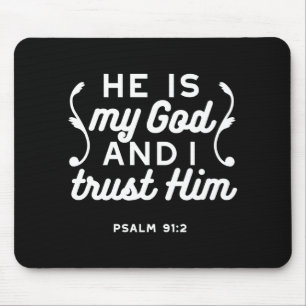 Christelijk geloof citaat – Vertrouw op God Psalm Muismat