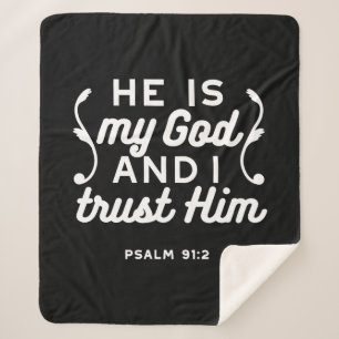 Christelijk geloof citaat – Vertrouw op God Psalm  Sherpa Deken