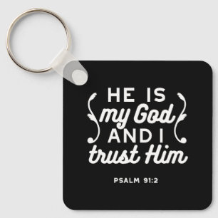Christelijk geloof citaat – Vertrouw op God Psalm Sleutelhanger