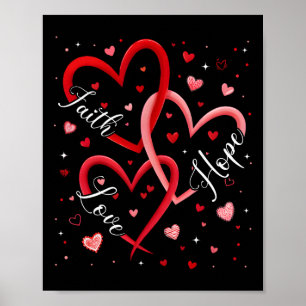 Christelijk Geloof Hoop Liefde Harten Religieus Va Poster