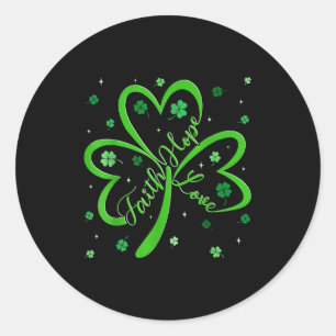 Christelijk geloof hoop liefde klaver religieus st ronde sticker