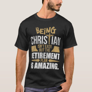 Christelijk geloof humor pensioenplan hemel Amazi T-shirt
