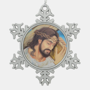 Christelijk geloof Jezus Christus Tin Sneeuwvlok Ornament