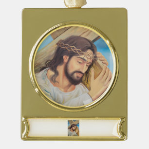 Christelijk geloof Jezus Christus Verguld Banner Ornament