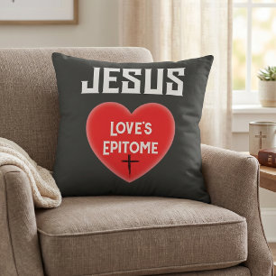 Christelijk Geloof - Jezus Liefdes Hoogtepunt Rode Kussen