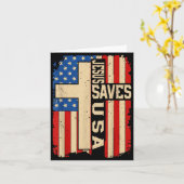 Christelijk Geloof Jezus Redt Amerika Patriotisch Kaart (Gele Bloem)
