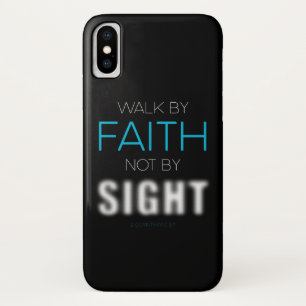 Christelijk geloofsvers Loop door geloof, niet doo iPhone X Hoesje