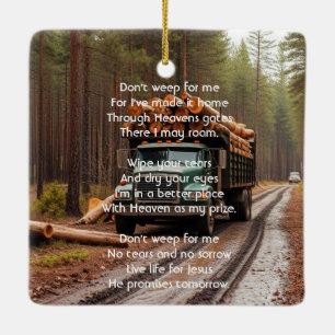 Christelijk Geschenk voor Herdenking Hout Transpor Keramisch Ornament