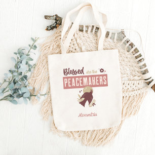 Christelijk gezegend zijn de vredestichters citaat tote bag
