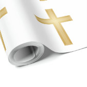 Christelijk Gold Cross Cadeaupapier (Rol Hoek)