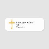 Christelijk Gold Cross, Classic 3" x 1" Naamplaatje (Voorkant)