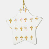 Christelijk Gold Cross Keramisch Ornament (Links)