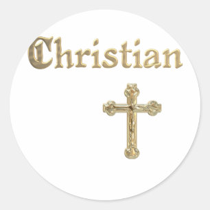 Christelijk Gold Cross Ronde Sticker