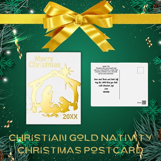 Christelijk Goud Geboorte Kerst Briefkaart