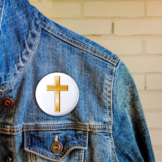Christelijk gouden kruis Button