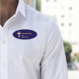 Christelijk gouden kruis naam tag