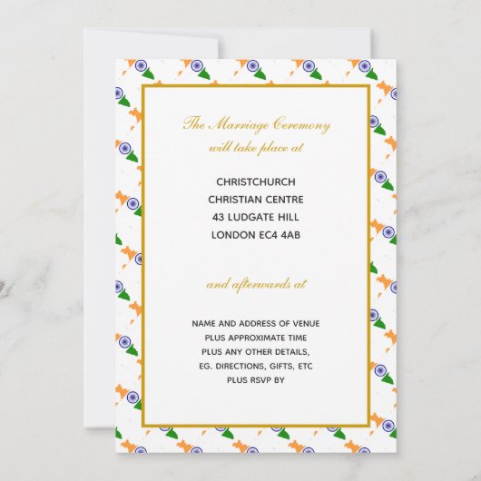 CHRISTELIJK gouden script bruiloft Kaart (Achterkant)