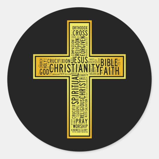 Christelijk goudtekstontwerp ronde sticker (Voorkant)