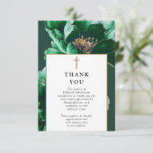 Christelijk groen feest van het leven begrafenis f bedankkaart (Staand voorkant)