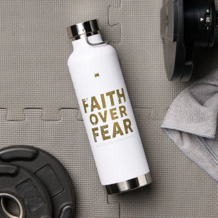 Christelijk gymshirt Geloof boven angst Workout Waterfles