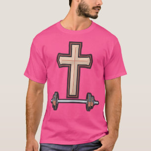 Christelijk hefkruis met halters t-shirt