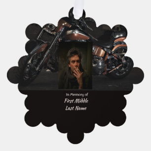 Christelijk herdenkingssouvenir motorrijder ornament kaart