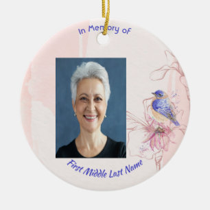 Christelijk herinneringsgeschenk Blauwe Vogel Tuin Keramisch Ornament