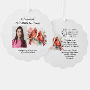 Christelijk herinneringsgeschenk Kardinaalvogel Ornament Kaart
