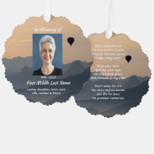 Christelijk hete luchtballon-herdenkingssouvenir ornament kaart