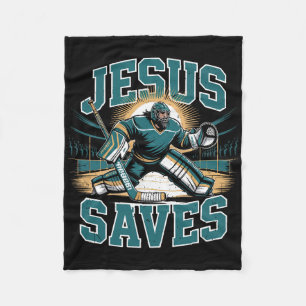 Christelijk Hockey Jezus Redt Keeper Humor Religie Fleece Deken