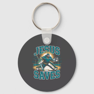 Christelijk Hockey Jezus Redt Keeper Humor Religie Sleutelhanger