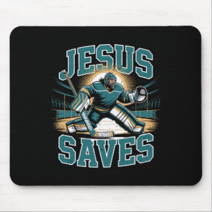 Christelijk Hockey Jezus Spaart Keeper Humor Relig Muismat