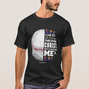 Christelijk honkbal Ik kan alles doen door Christu T-shirt