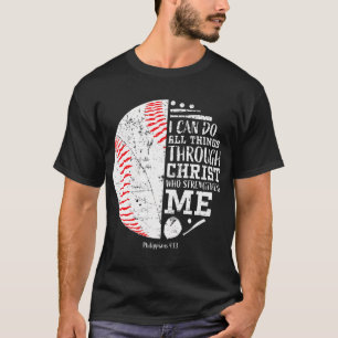 Christelijk honkbal kan ik alles doen wat religieu t-shirt