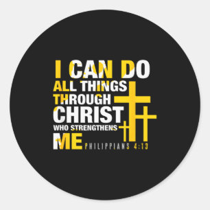 Christelijk - Ik kan alle dingen doen door Christu Ronde Sticker