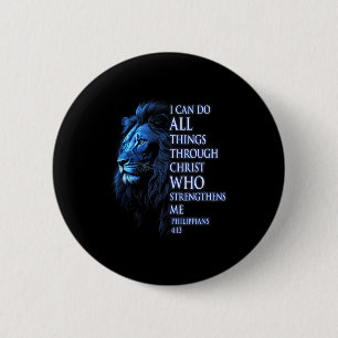 Christelijk Ik Kan Alle Dingen Doen Door Christus  Ronde Button 5,7 Cm