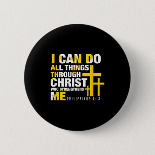 Christelijk - Ik kan alle dingen door Christus Ronde Button 5,7 Cm