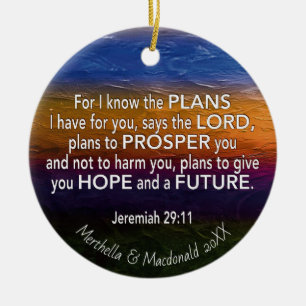 Christelijk IK WEET DE PLANNEN Jeremiah 29:11 Keramisch Ornament