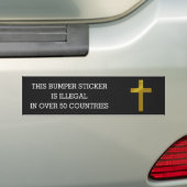 Christelijk - illegaal in meer dan 50 landen bumpersticker (Op auto)