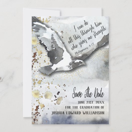 Christelijk Inspirerend Afstuderen sparen de Datum Save The Date (Voorkant)