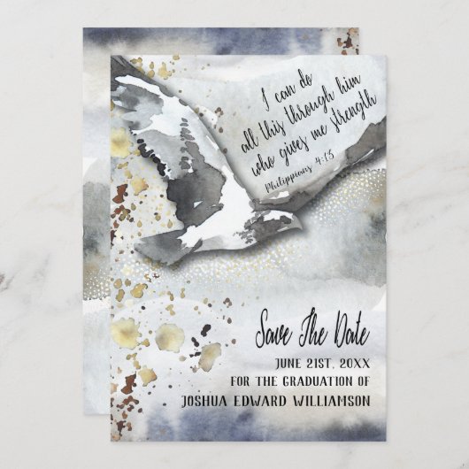 Christelijk Inspirerend Afstuderen sparen de Datum Save The Date (Voorkant / Achterkant)