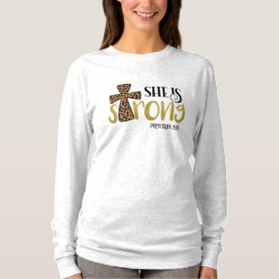 Christelijk is ze een sterk Bijbel Verse Proverbs T-shirt