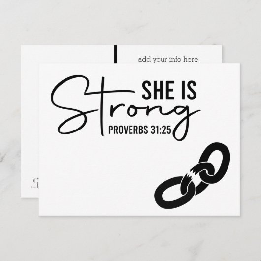 Christelijk is ze sterk | We missen je Briefkaart (Voorkant / Achterkant)