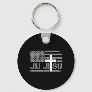 Christelijk Jiu Jitsu Amerikaanse Vlag Kruis Manne Sleutelhanger
