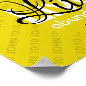 Christelijk JOHN 10:10 LEVEND ABUNDANTELIJK Geel Poster (Hoek)